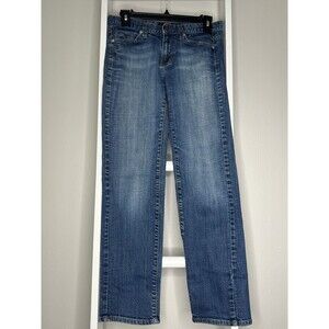 Calvin Klein Jeans Womens 4 Blue Mid-Wash Denim Mid-Rise Straight Stretch